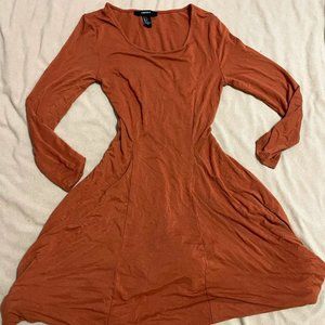 skater dress lace up back long sleeve FOREVER 21